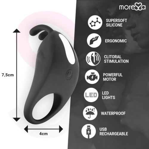 MORESSA - BRAD PREMIUM SILICONE RECARGABLE NEGRO