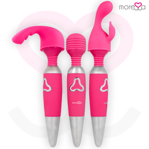 MORESSA - ODILON WAND POTENTE MOTOR MAS DOS CABEZALES PREMIUM SILICONE RECARGABLE
