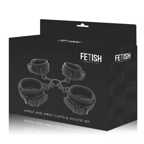 FETISH SUBMISSIVE - SET ESPOSAS MANOS Y TOBILLOS CON FORRO DE NEOPRENO