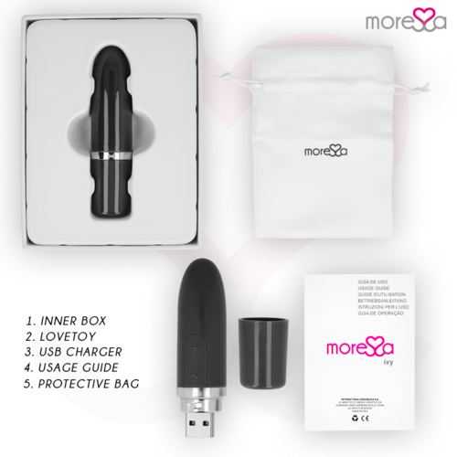 MORESSA - IVY MASAJEADOR SIMULADOR LABIAL DE VIAJE NEGRO